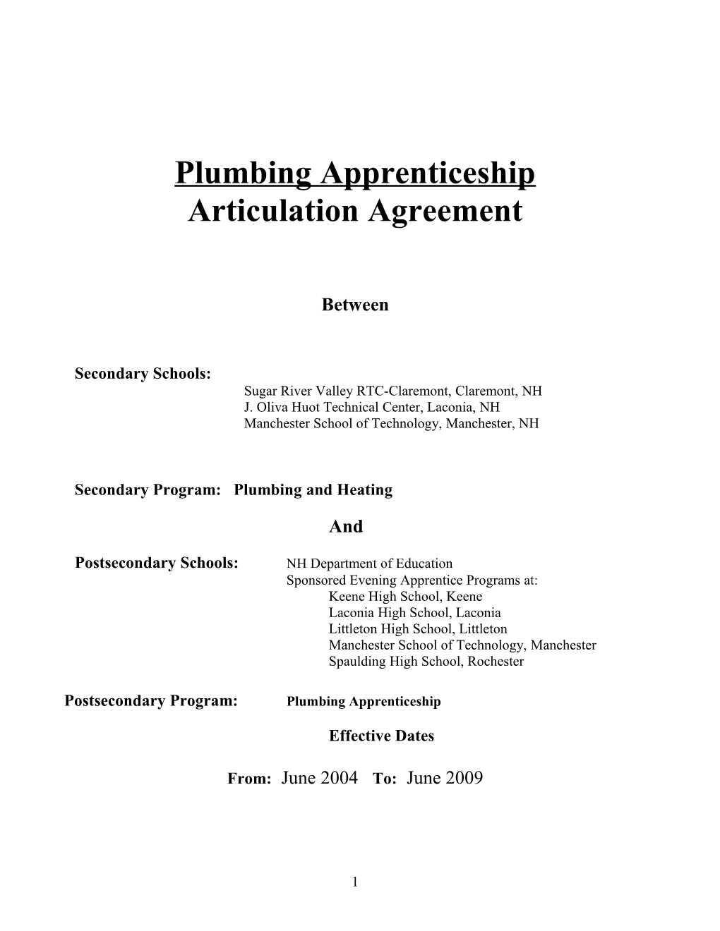 Plumbing Apprenticeship