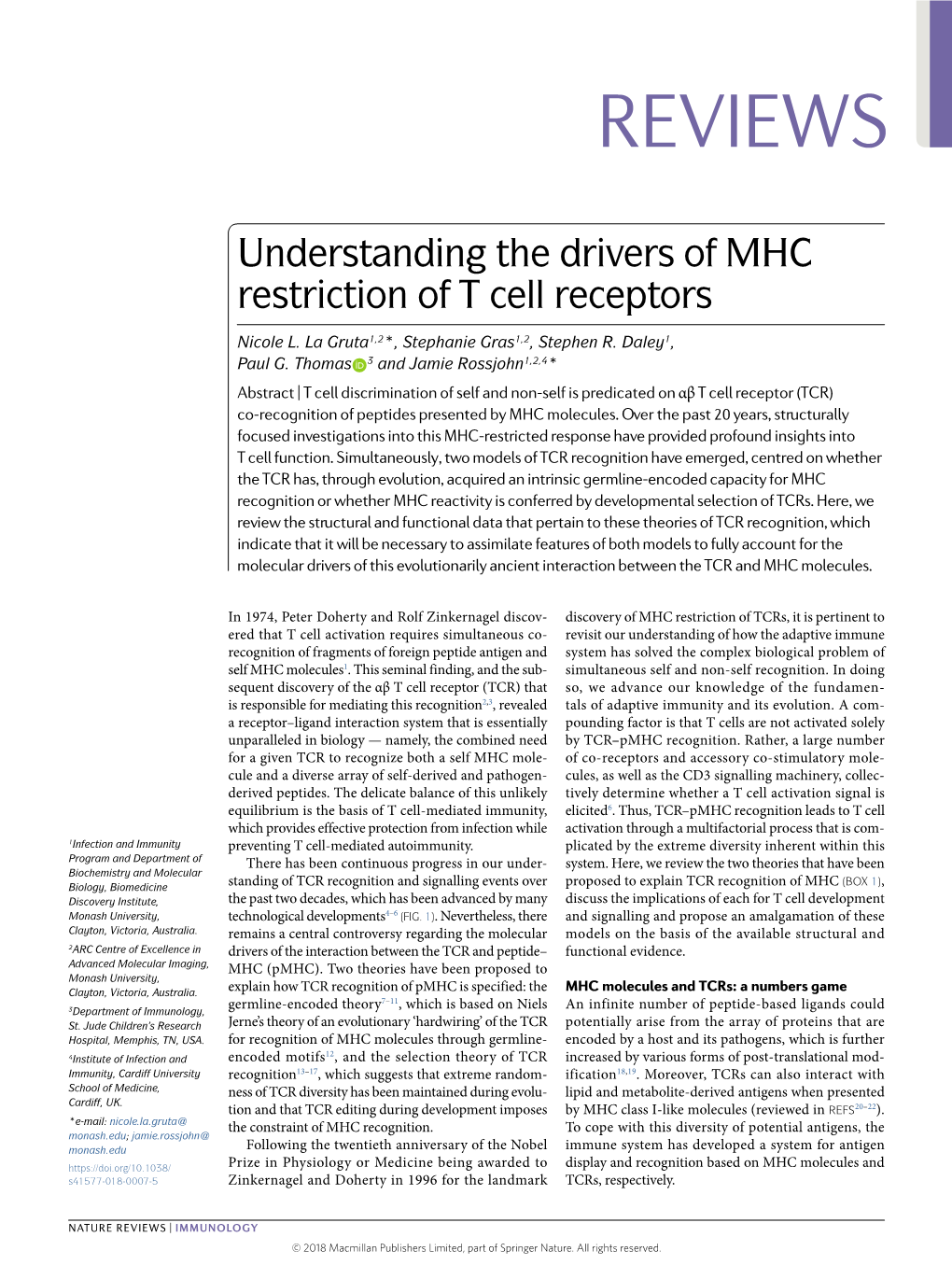 Understanding the Drivers of MHC Restriction of T Cell Receptors