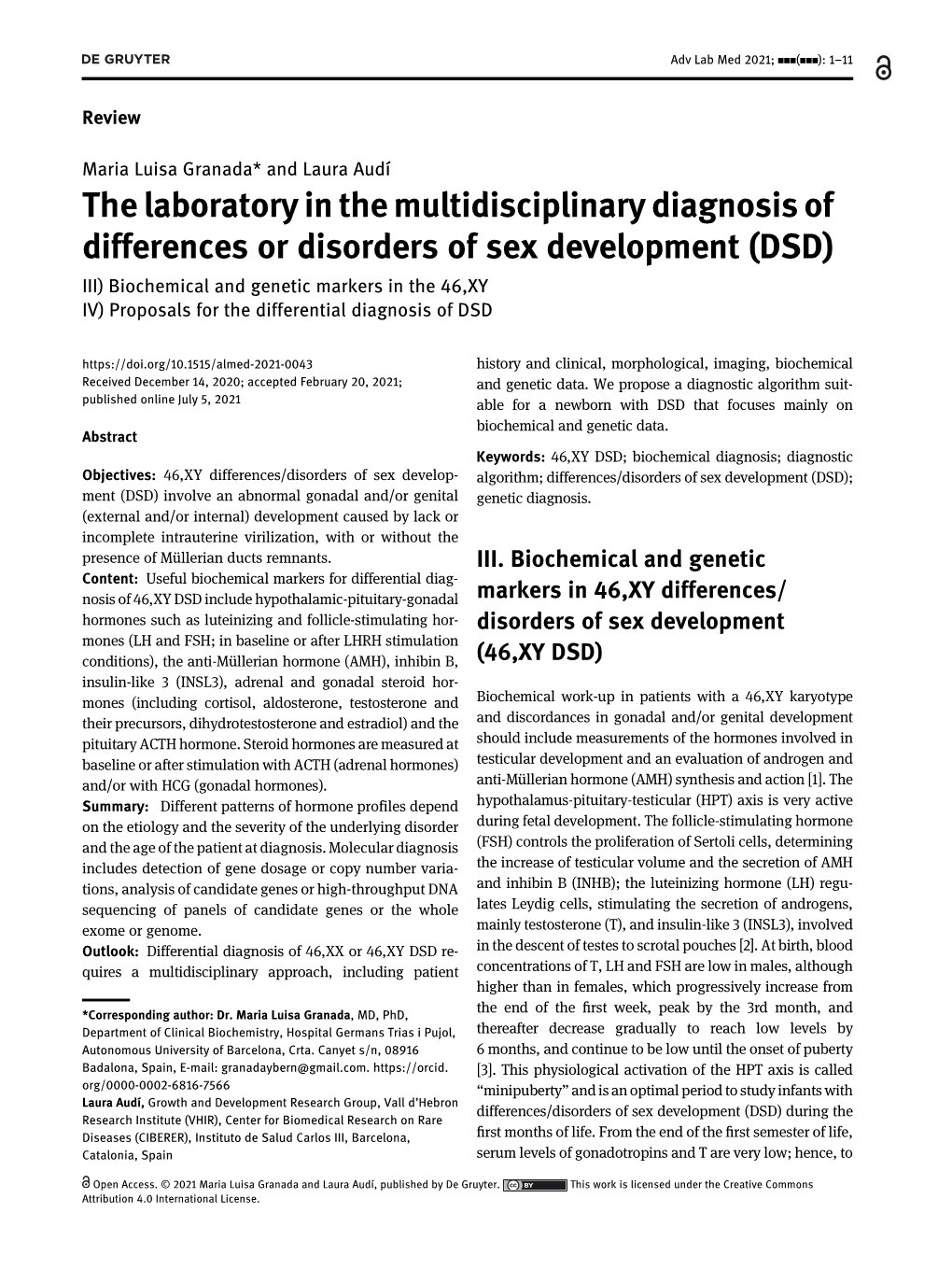 The Laboratory in the Multidisciplinary Diagnosis of Differences Or