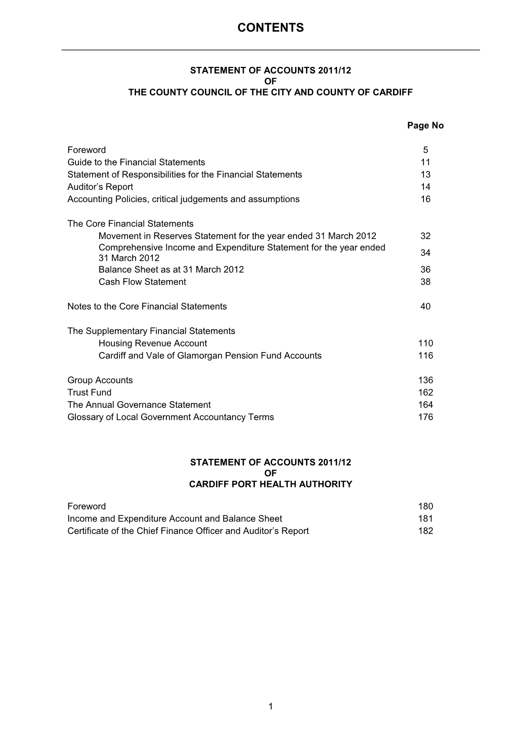 Statement of Accounts 2011-12 Adjusted @ Audit to COUNCIL