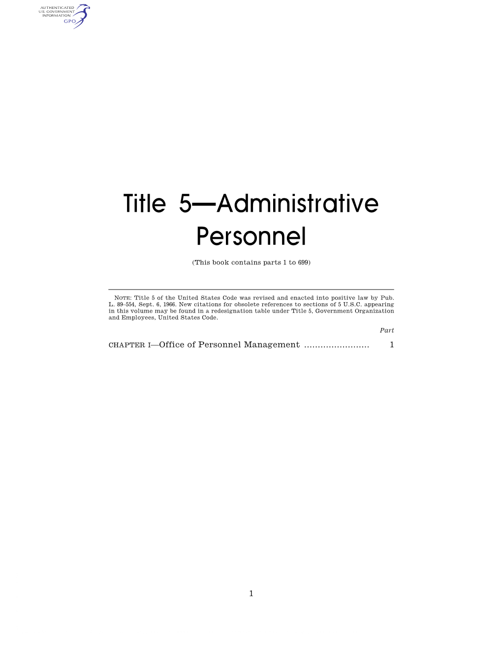 Title 5—Administrative Personnel