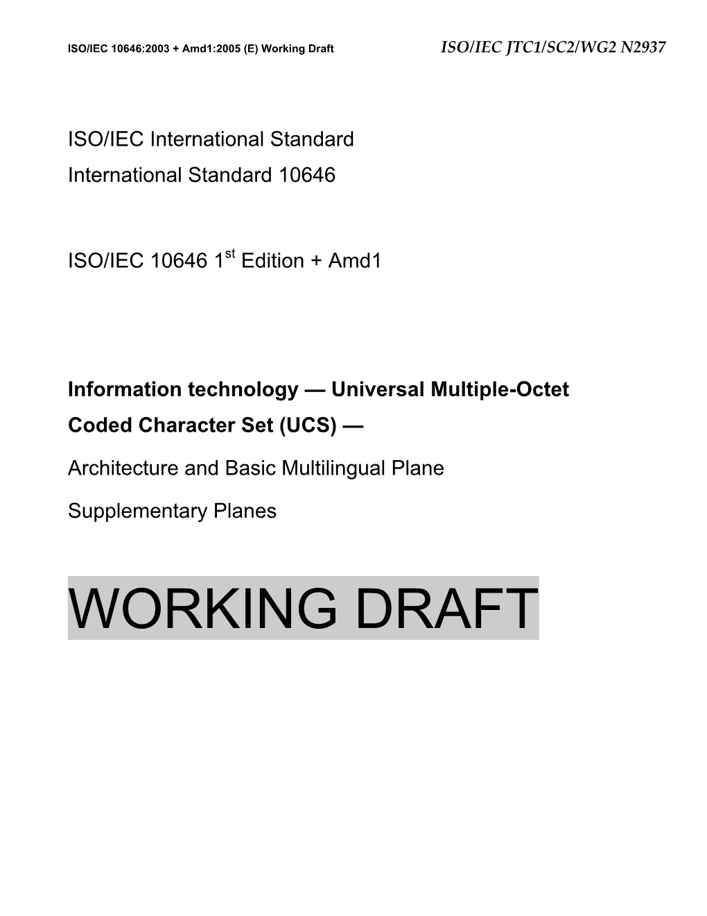 ISO/IEC International Standard 10646-1