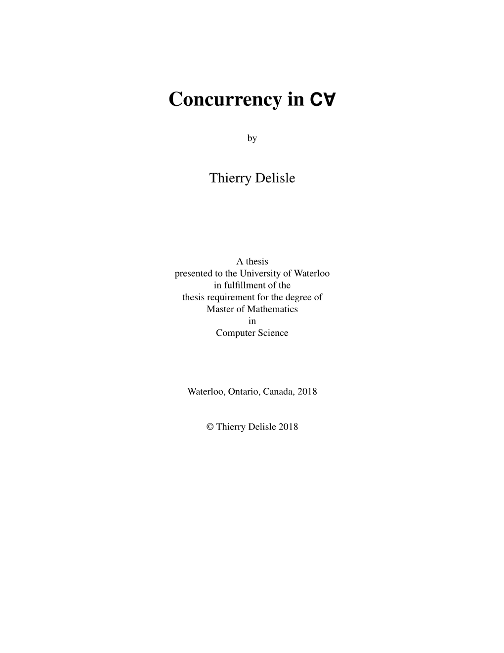 Concurrency in C A