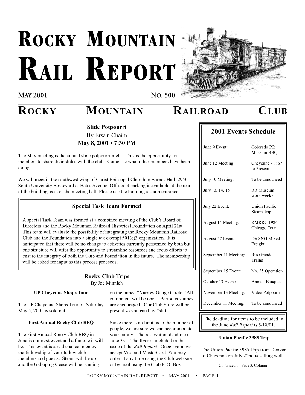 Rail Report May 2001 No