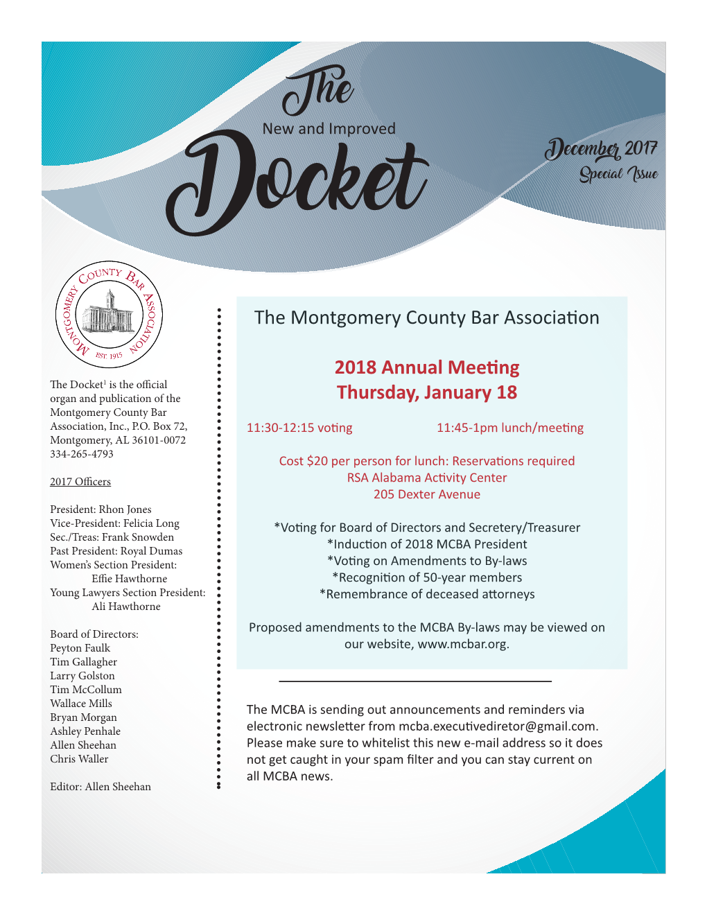 Docket the Montgomery County Bar Association