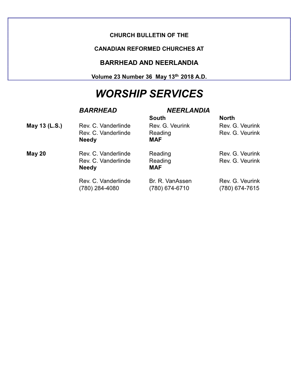 Worship Services