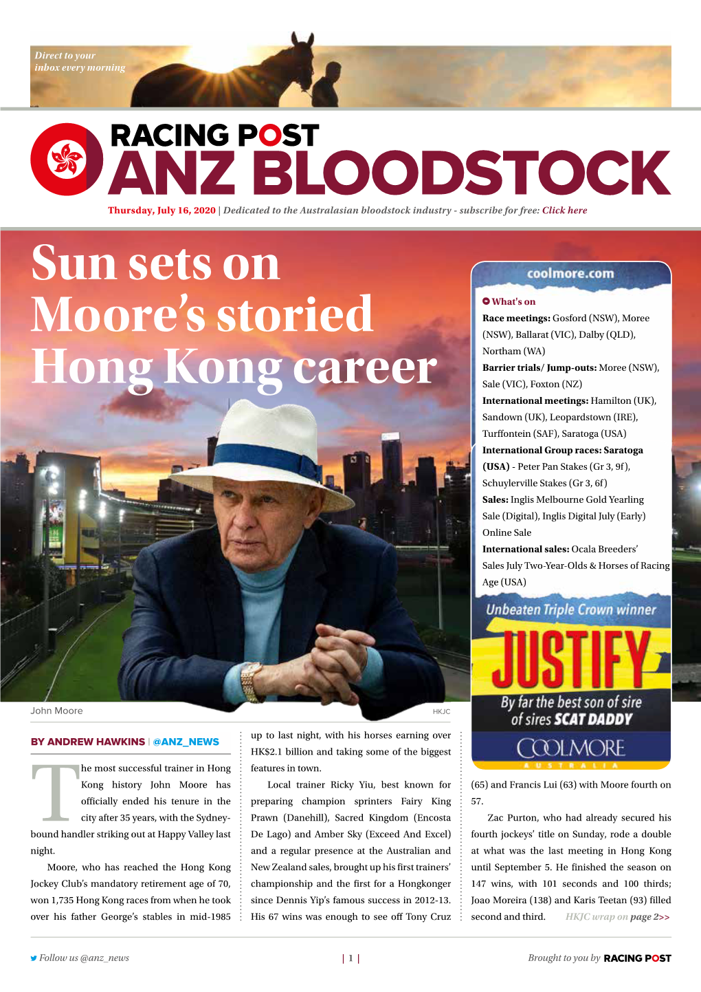Sun Sets on Moore's Storied Hong Kong Career