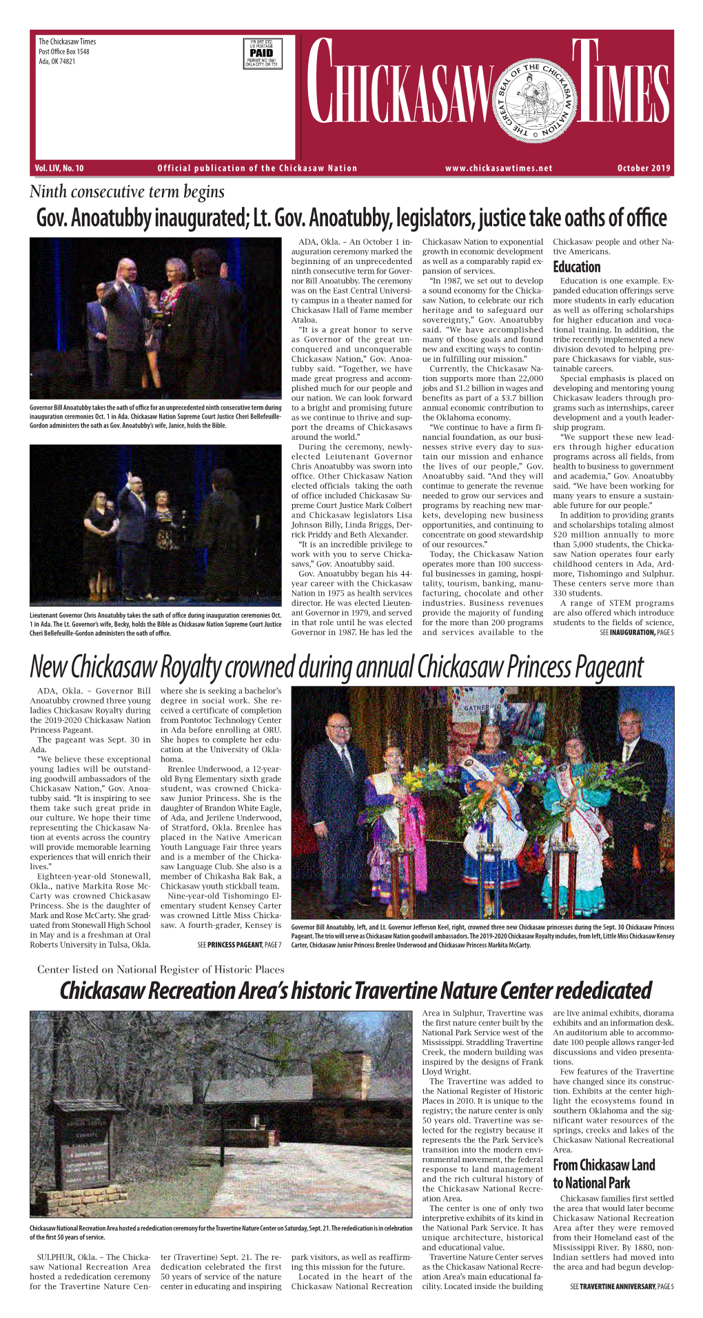 New Chickasaw Royalty Crowned During Annual Chickasaw Princess Pageant ADA, Okla