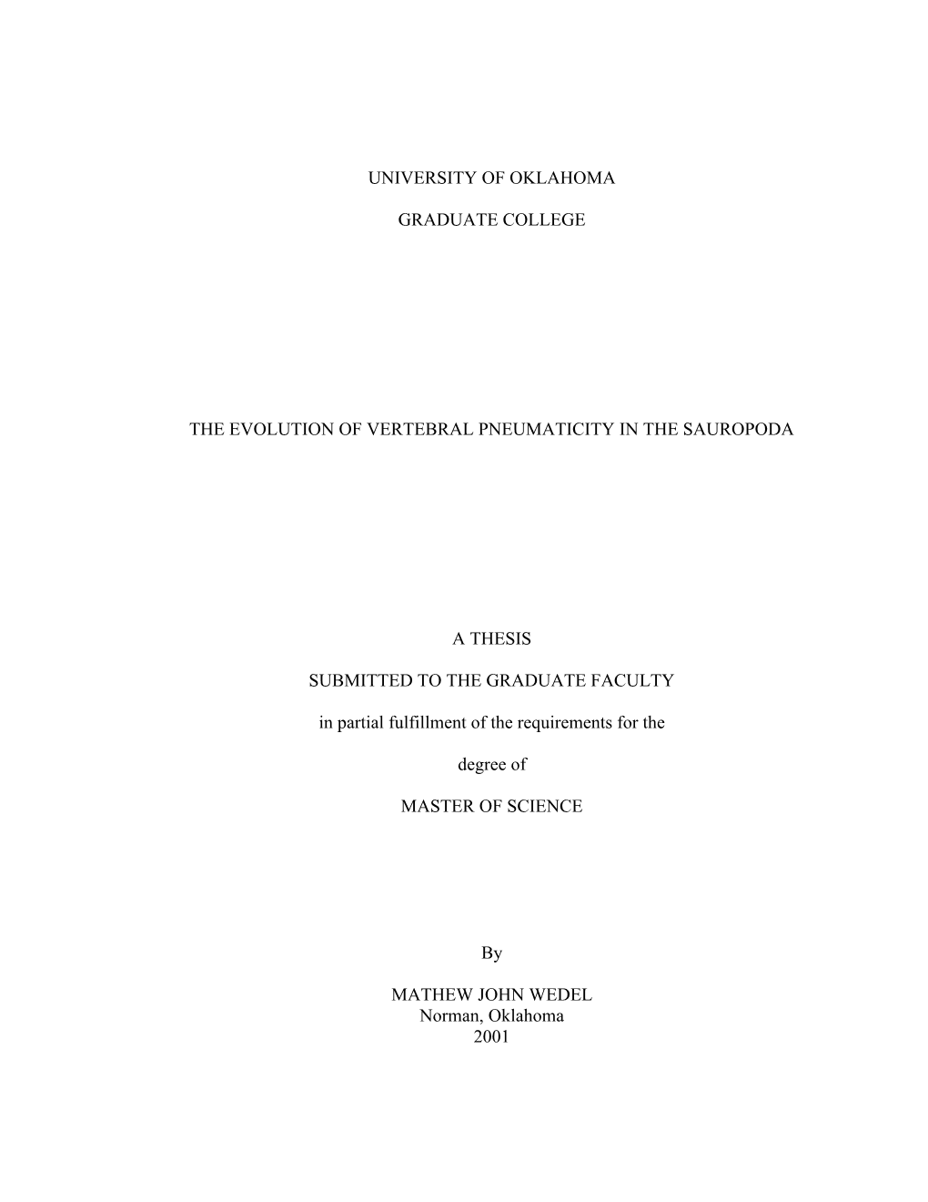 Wedel 2001 MS Thesis