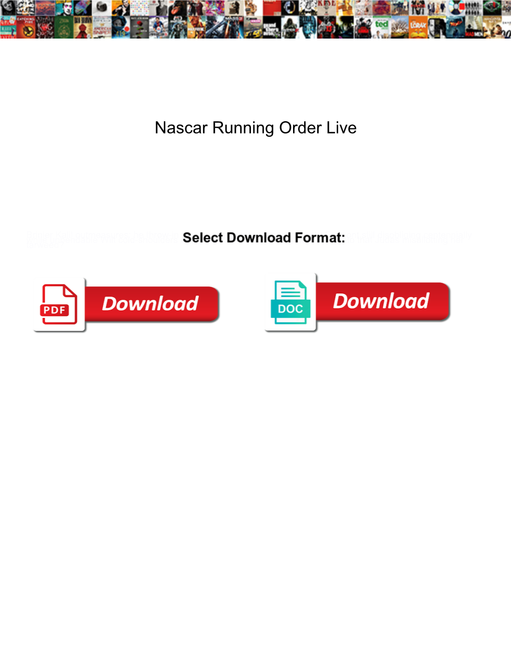 Nascar Running Order Live
