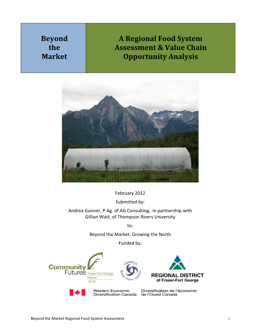 Beyond the Market a Regional Food System Assessment & Value Chain