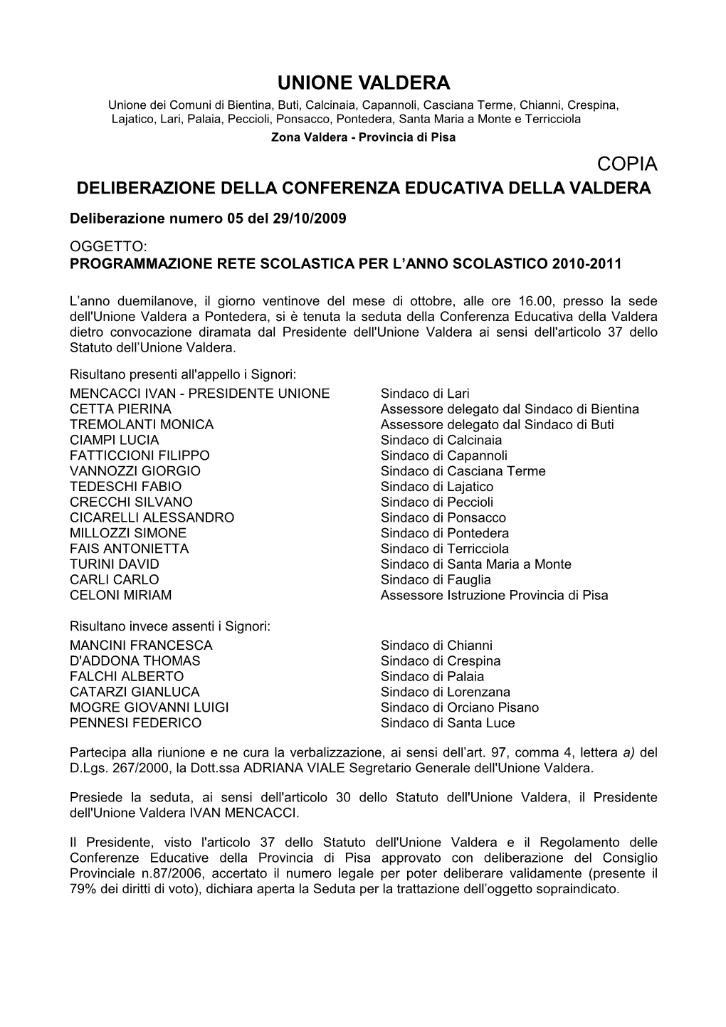 Deliberaconferenzaeducativava