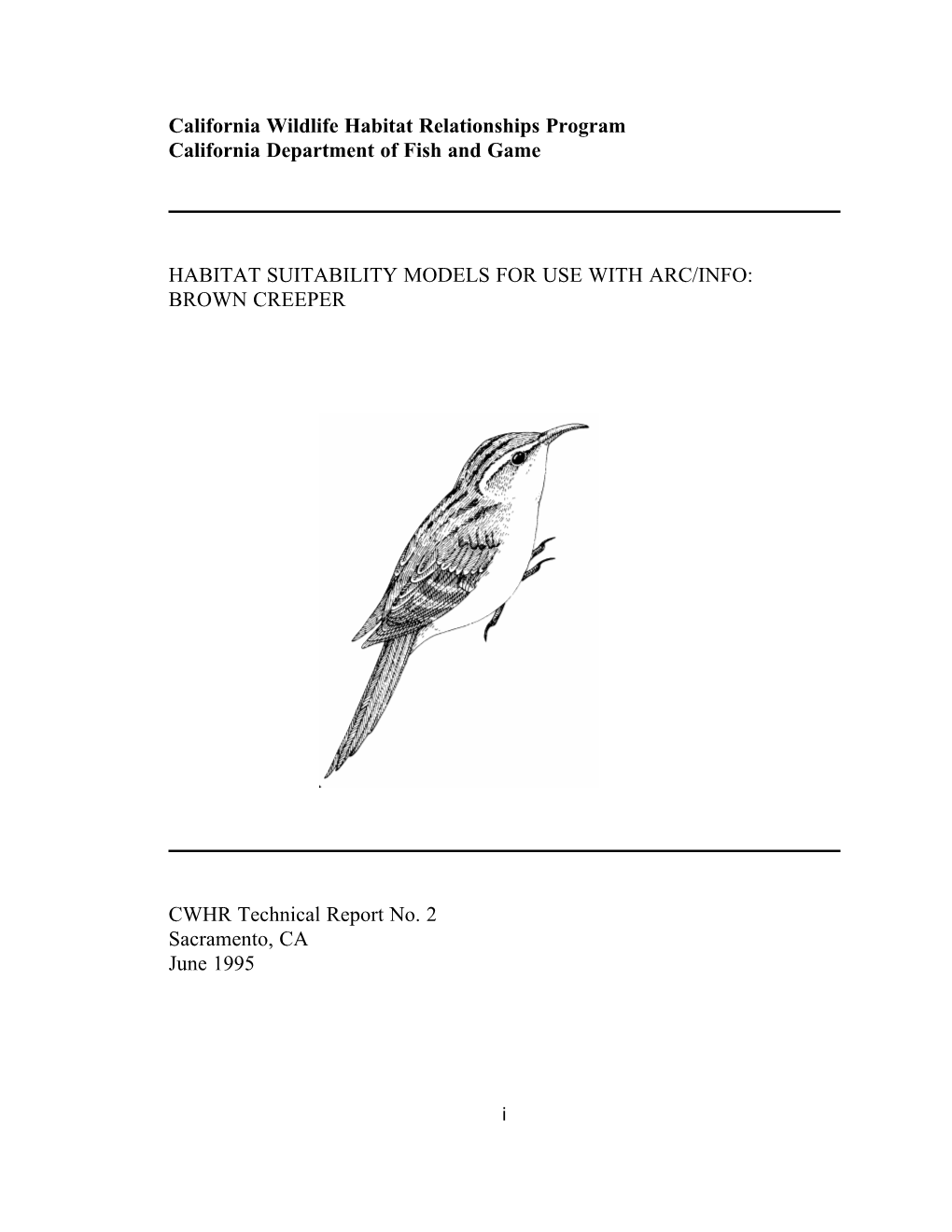 Habitat Suitability Model for Brown Creeper