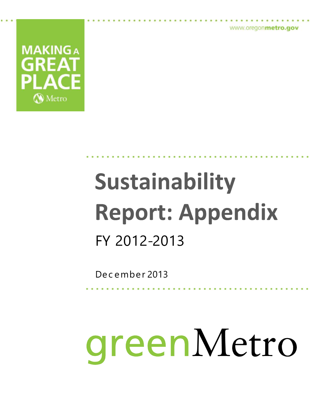 Sustainability Report: Appendix FY 2012 -2013