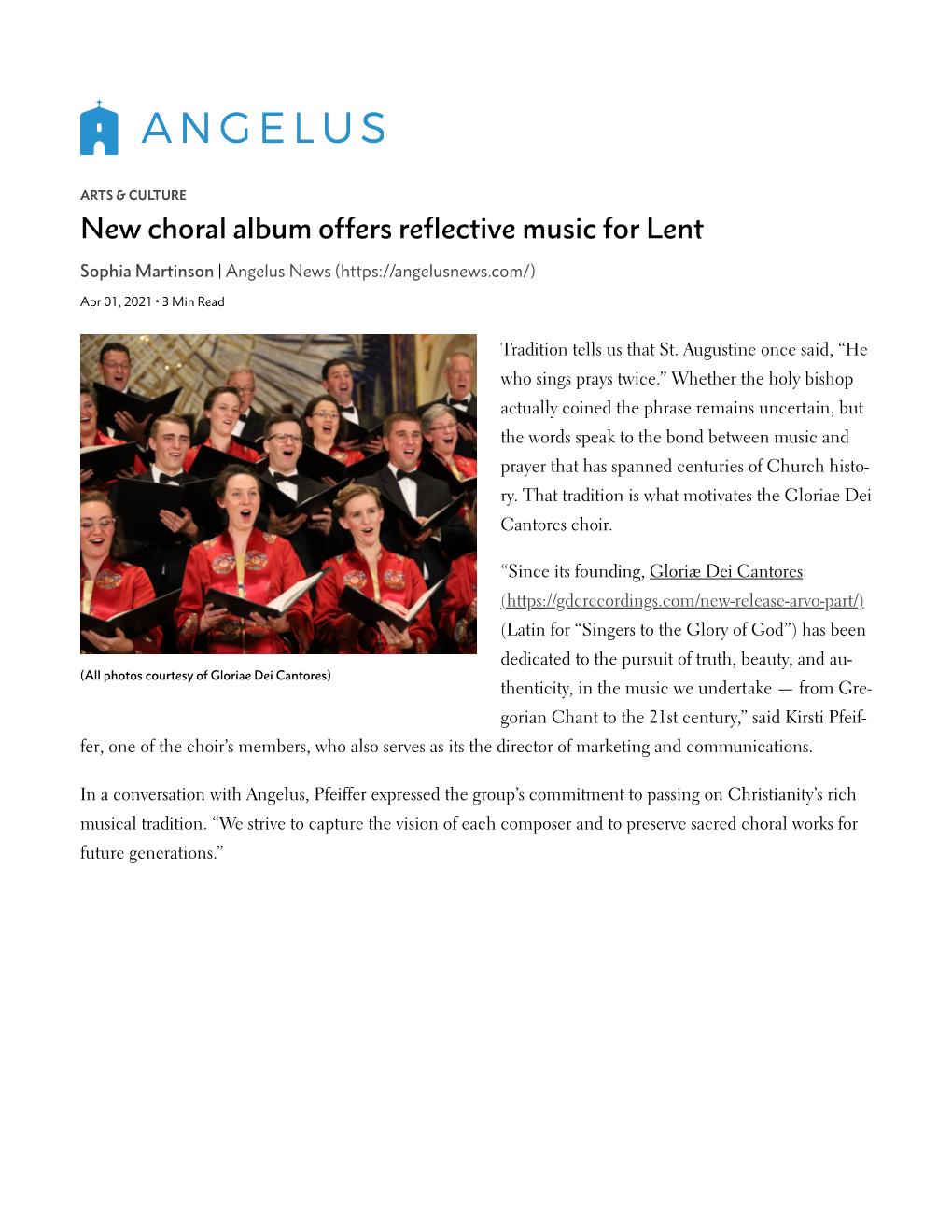 New Choral Album Offers Reflective Music for Lent