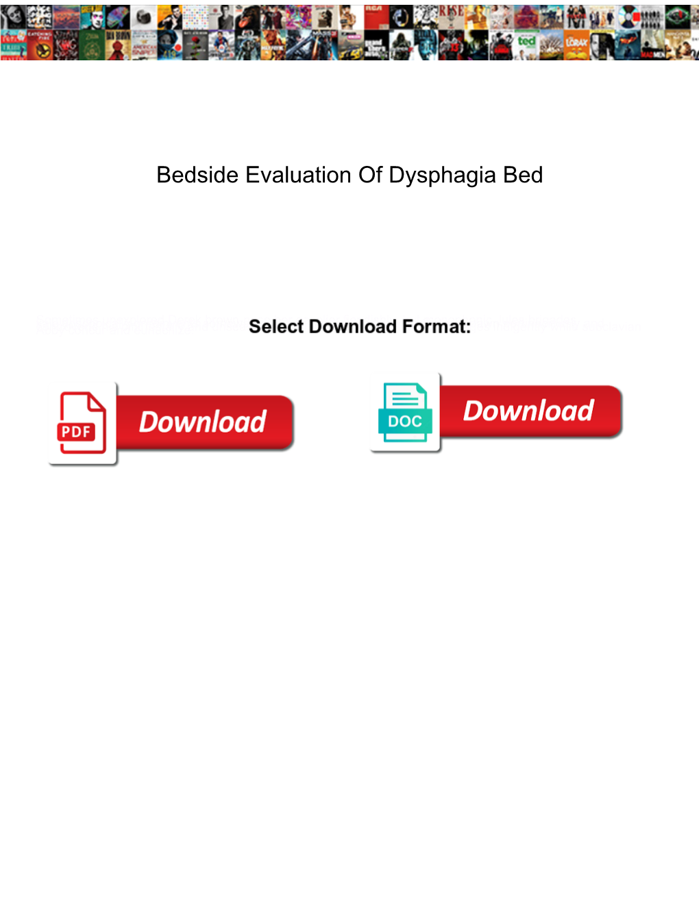 Bedside Evaluation of Dysphagia Bed