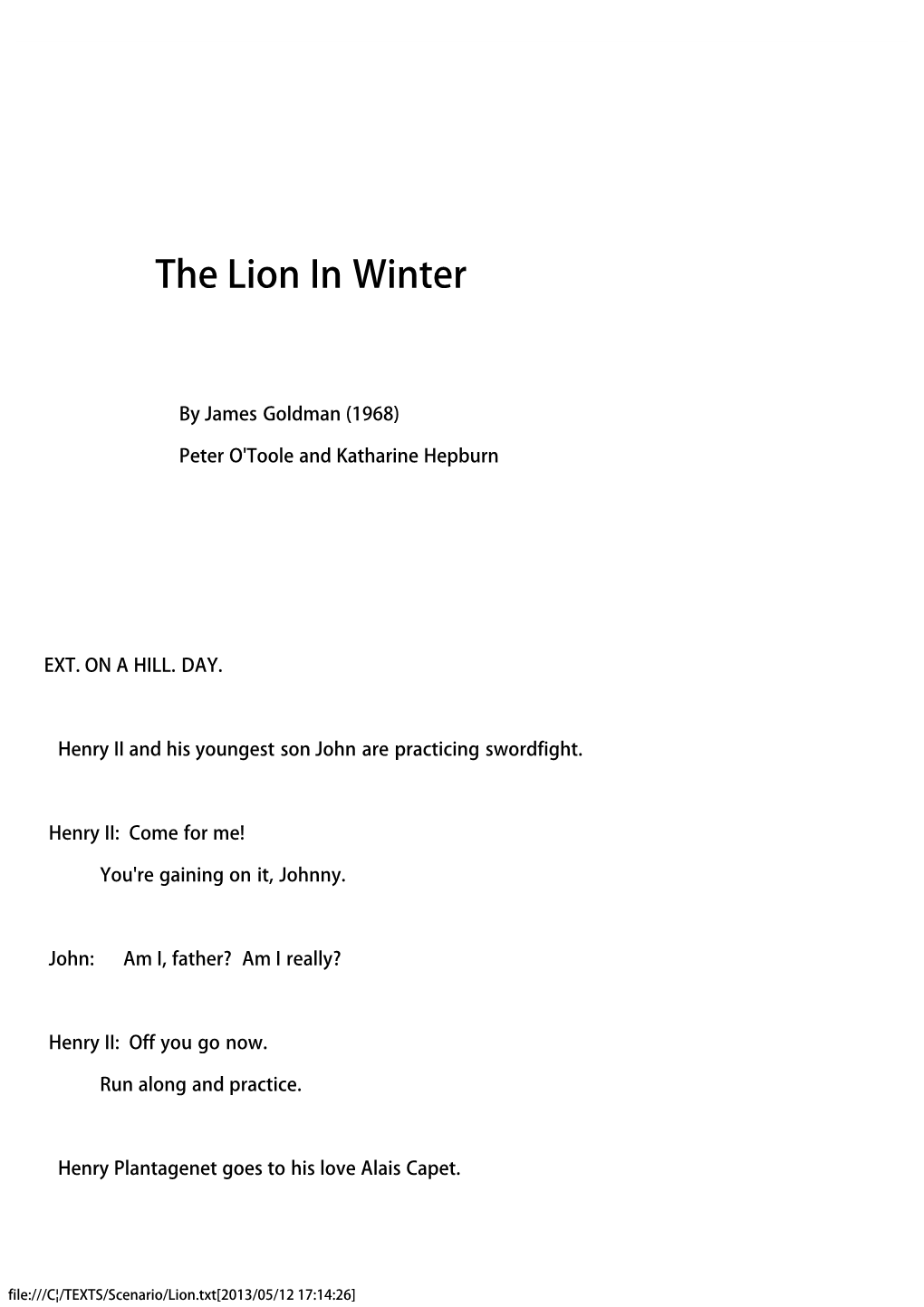 The Lion in Winter