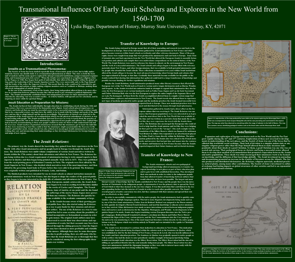 Transnational Influences of Early Jesuit Scholars and Explorers in The