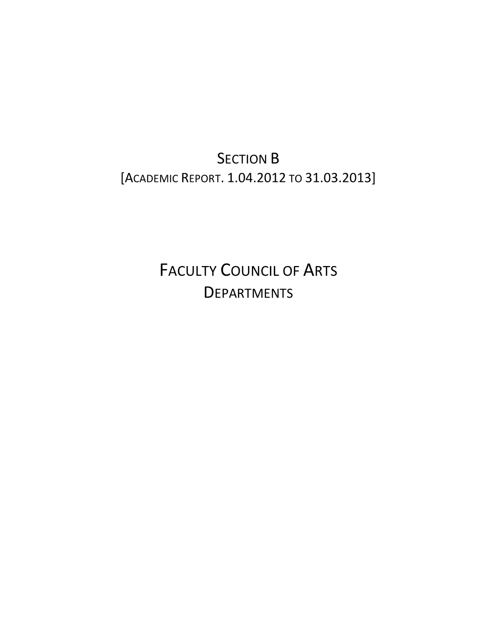 Faculty Council of Arts Departments