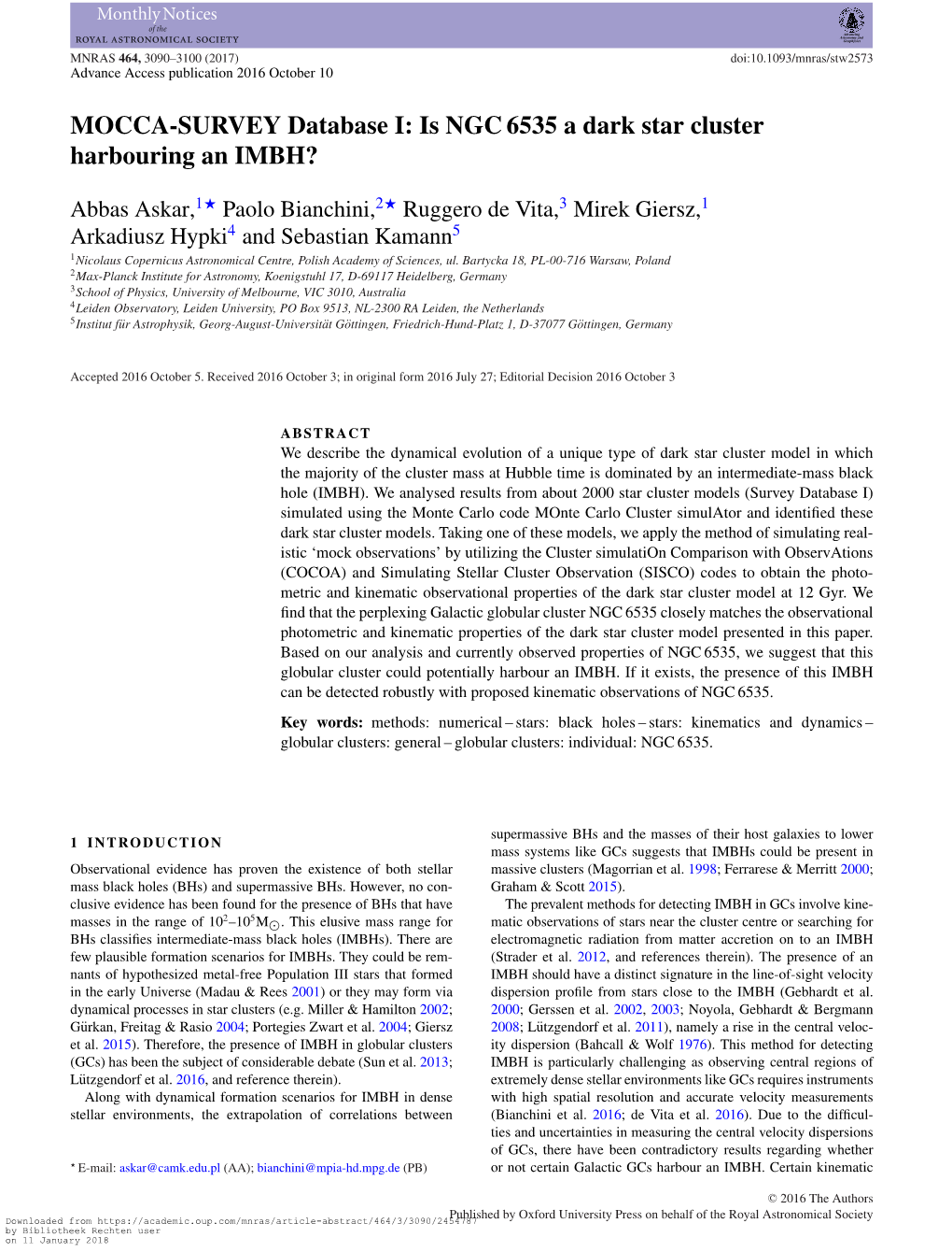 Is NGC 6535 a Dark Star Cluster Harbouring an IMBH?