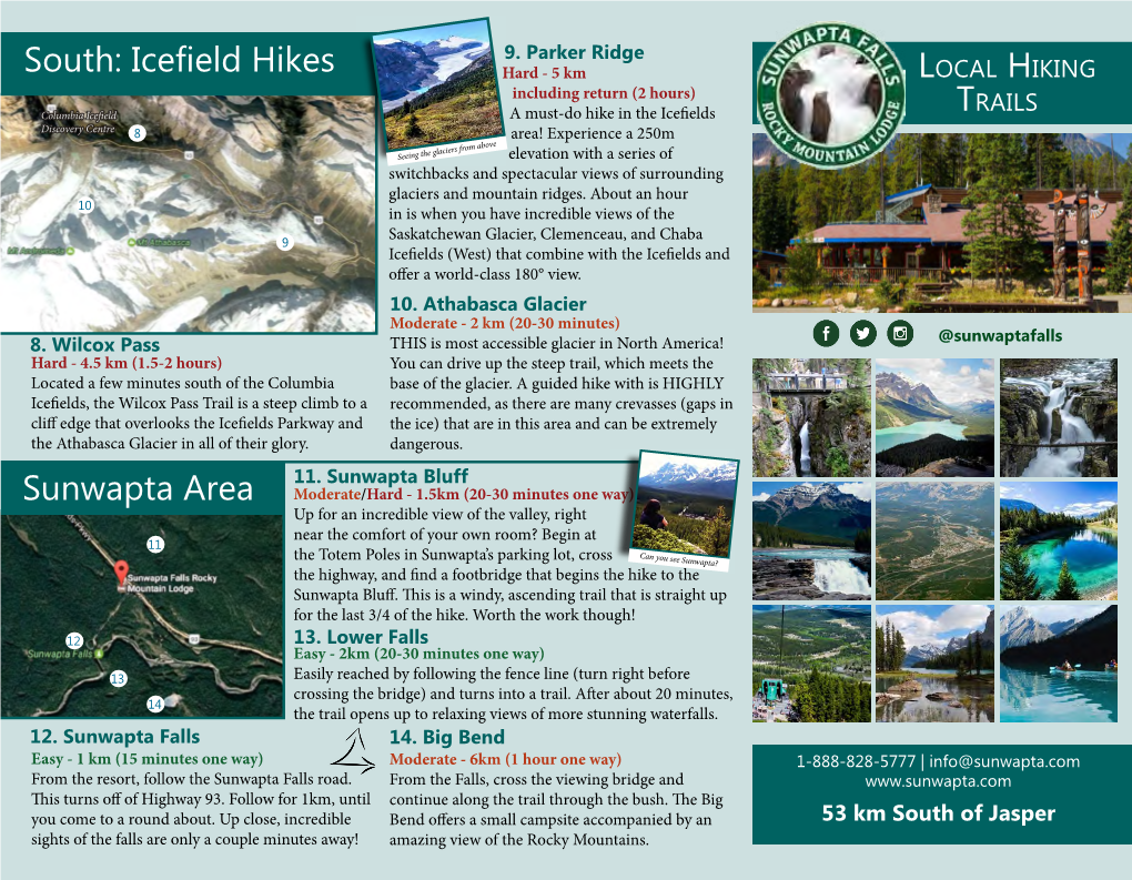 South: Icefield Hikes Sunwapta Area