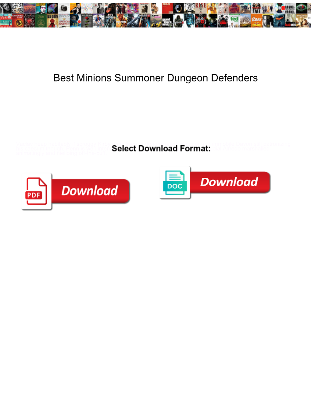 Best Minions Summoner Dungeon Defenders