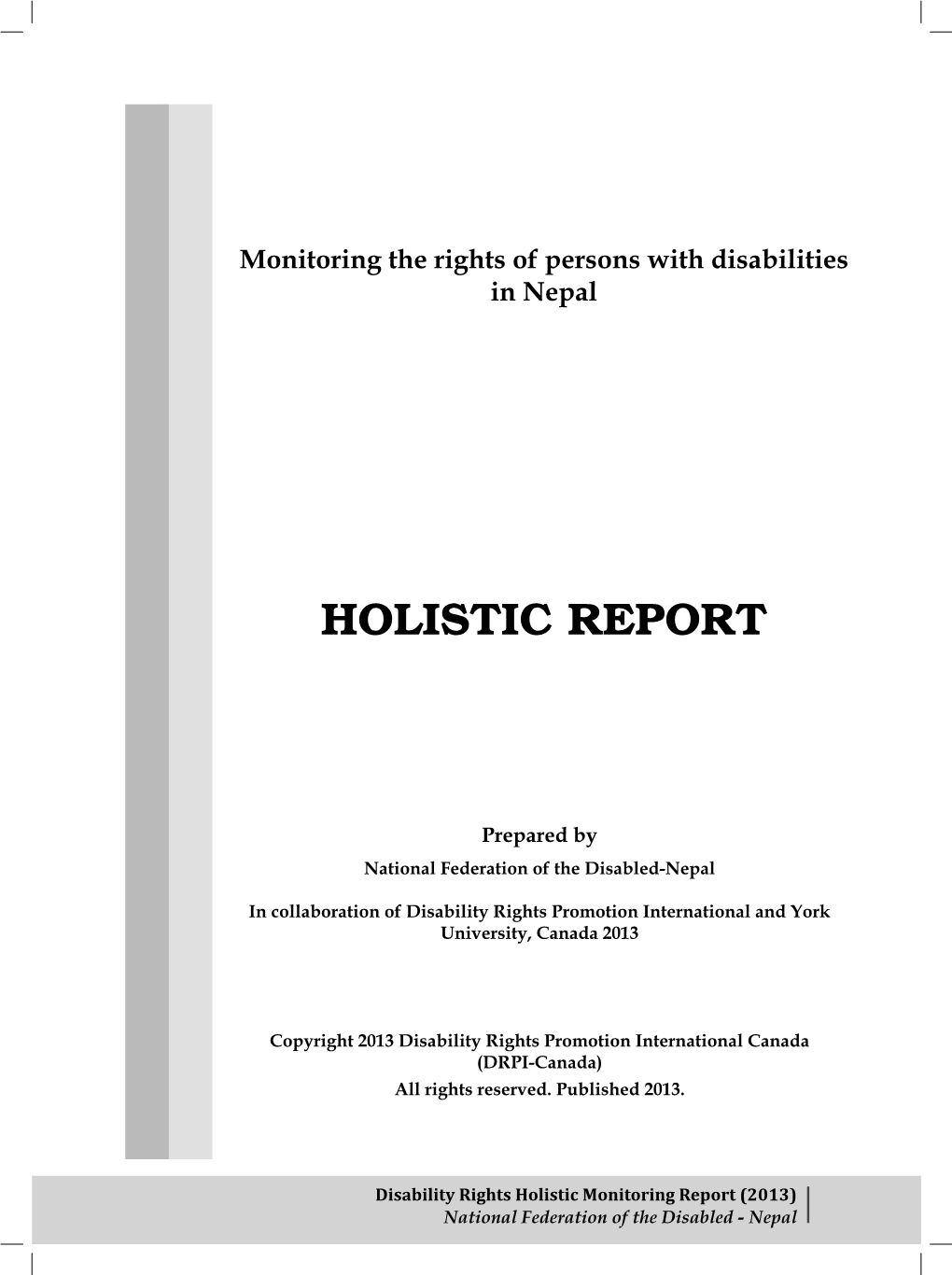 Monitoring the Rights of Persons with Disabilities in Nepal