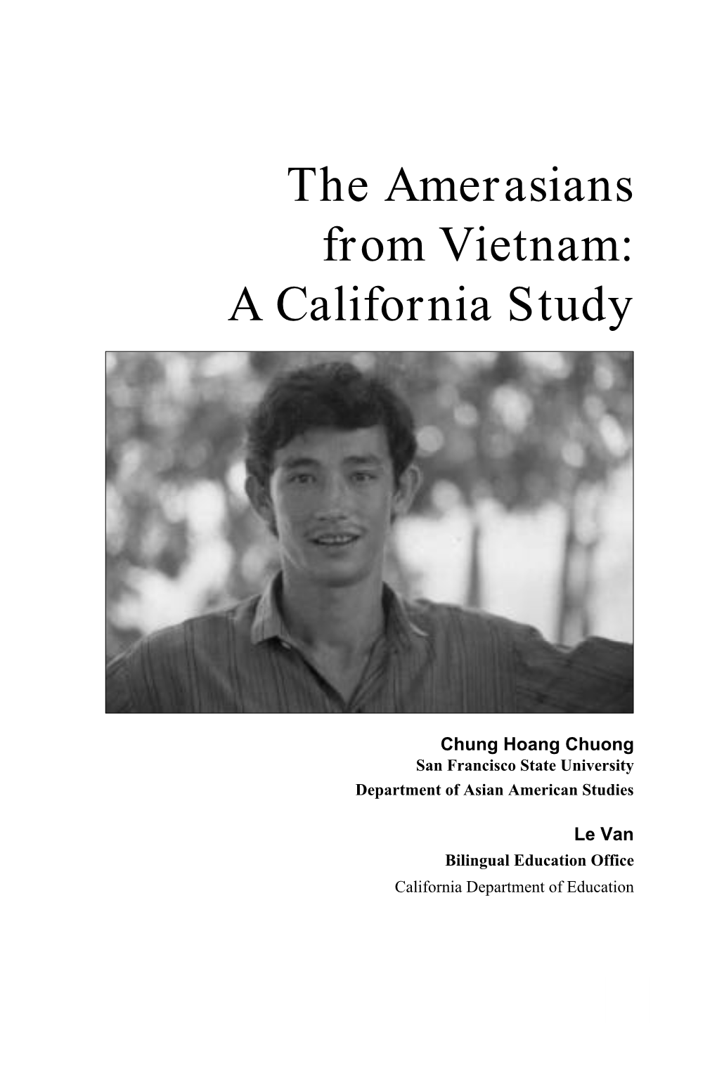 The Amerasians from Vietnam: a California Study