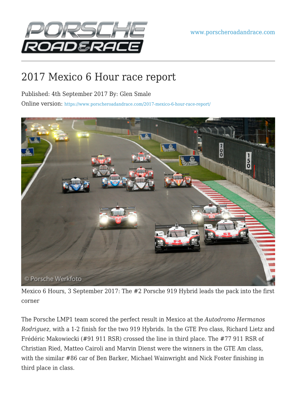 2017 Mexico 6 Hour Race Report