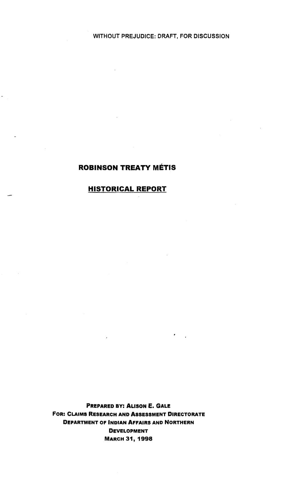 Robinson Treaty Metis