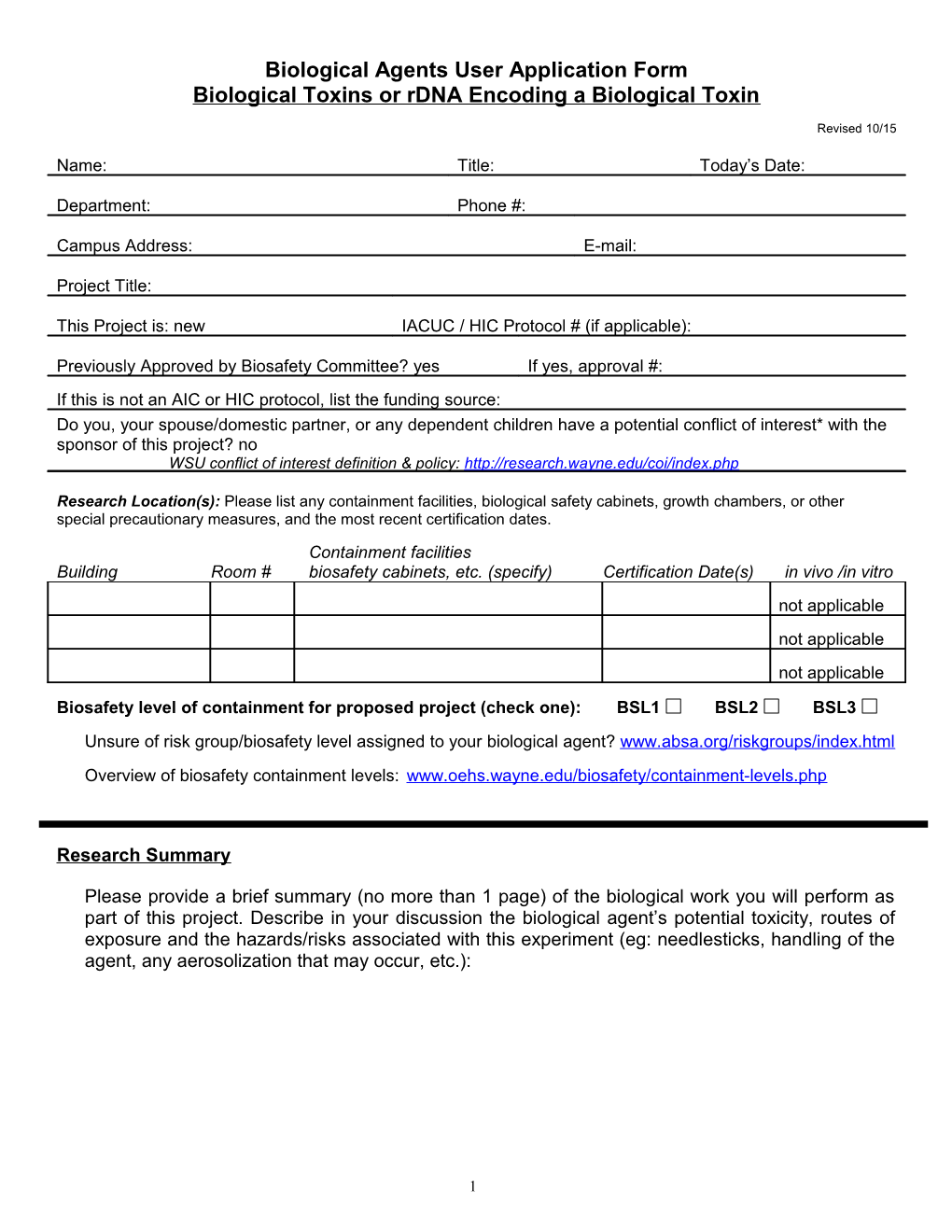 Recombinant DNA Or Pathogenic Infectious