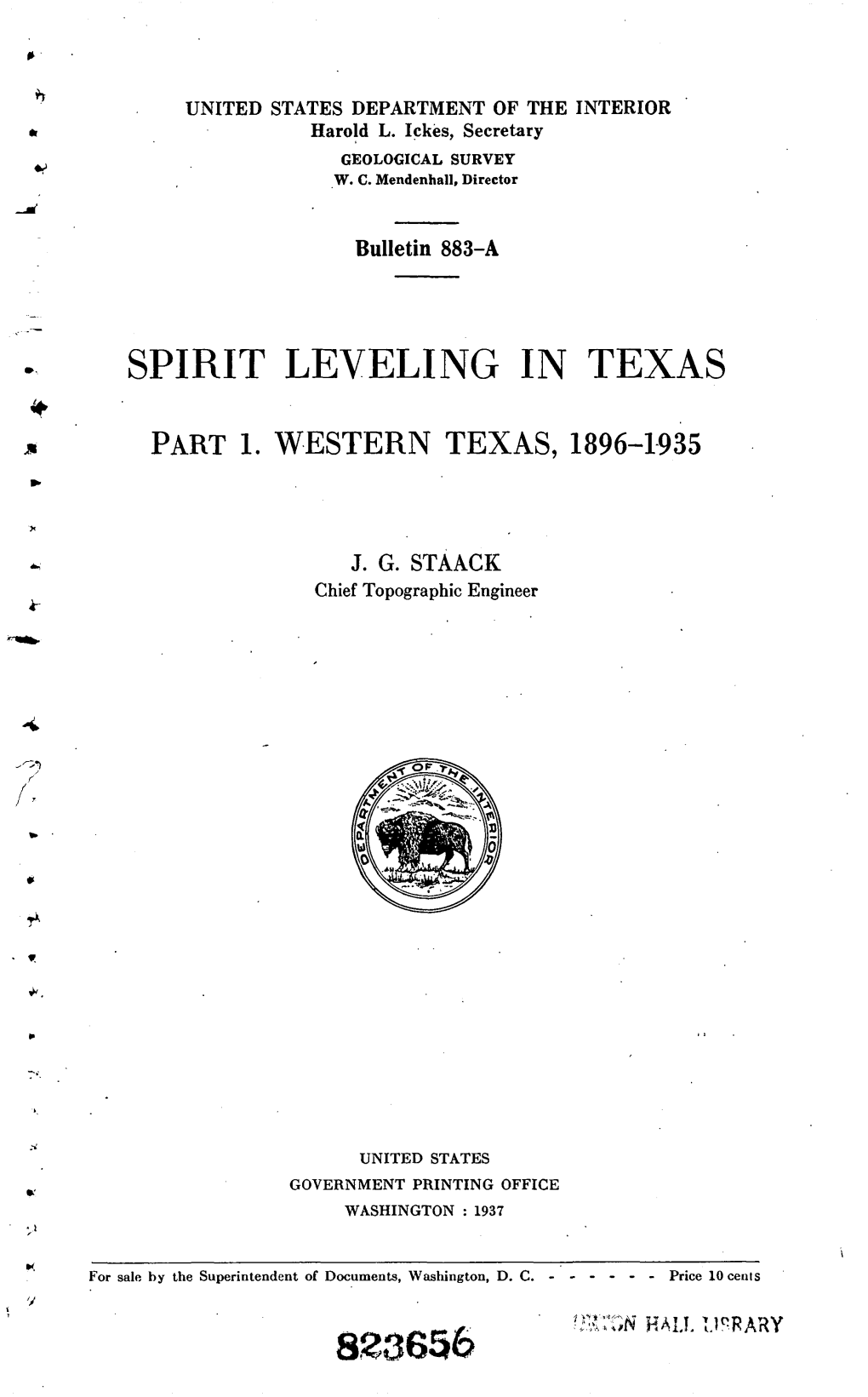 PART I. WESTERN TEXAS, 1895-1935