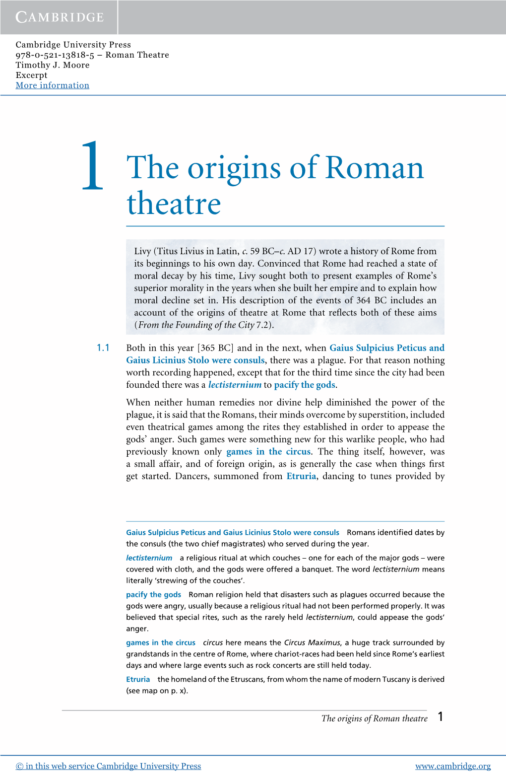 1 the Origins of Roman Theatre