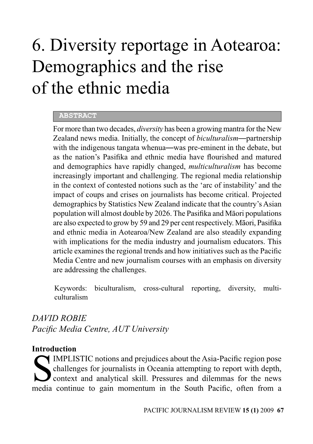 6. Diversity Reportage in Aotearoa: Demographics and the Rise of the Ethnic Media