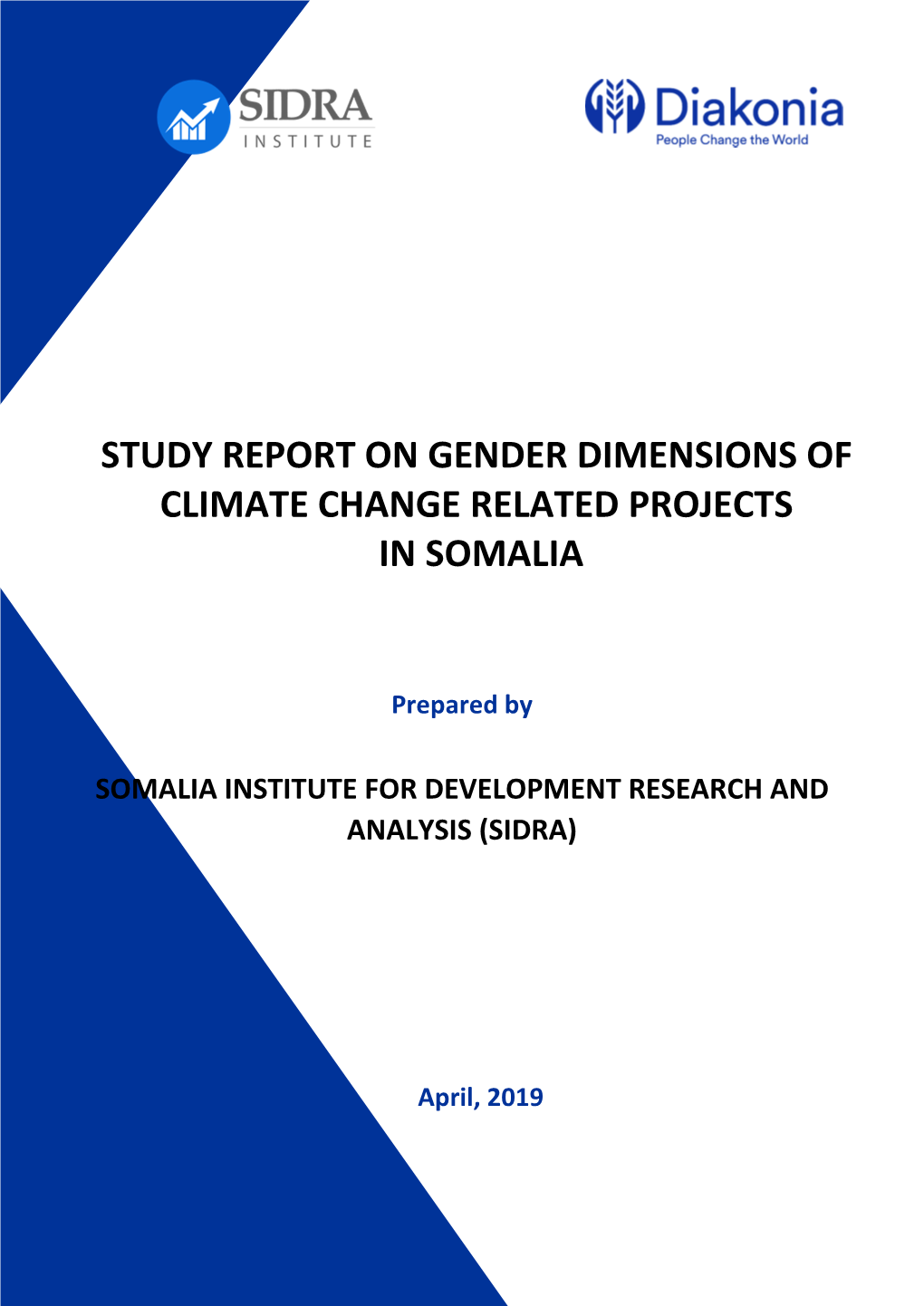 Study Report on Gender Dimensions of Climate Change Related Projects in Somalia