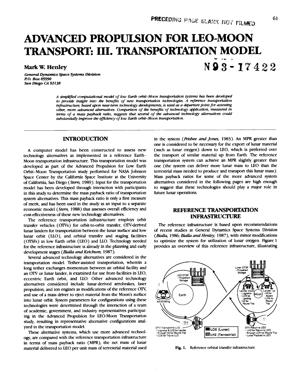 ADVANCED PROPUI ION for LEO-MOON TRANSPORT: Ili