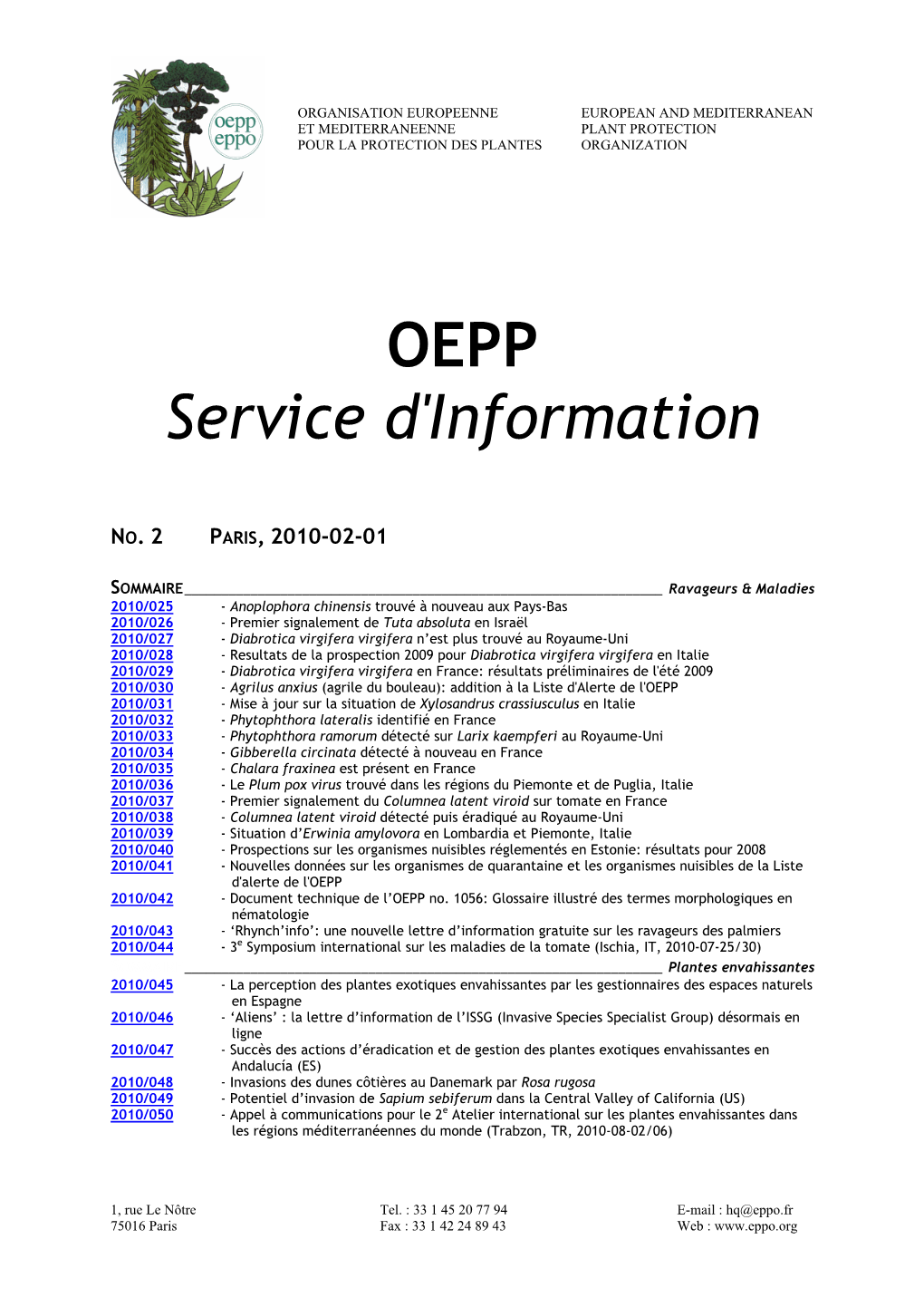 EPPO Reporting Service