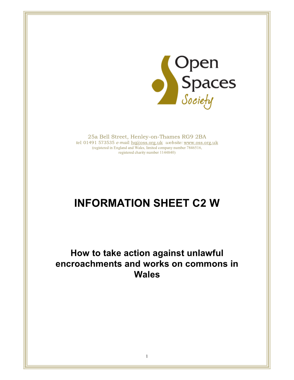 Information Sheet C2 W