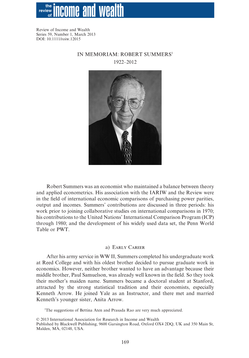 Robert Summers1 1922–2012