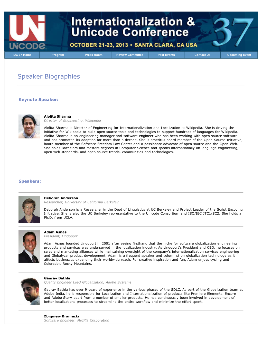 Speakers' Bios