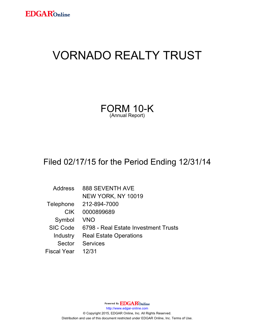 Vornado Realty Trust