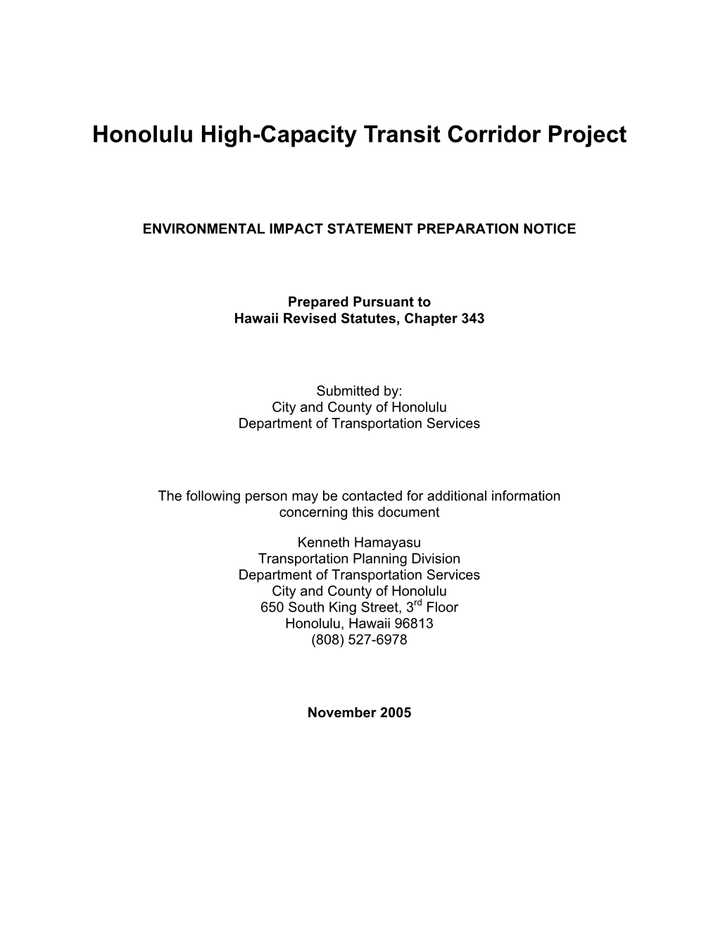 Honolulu High-Capacity Transit Corridor Project