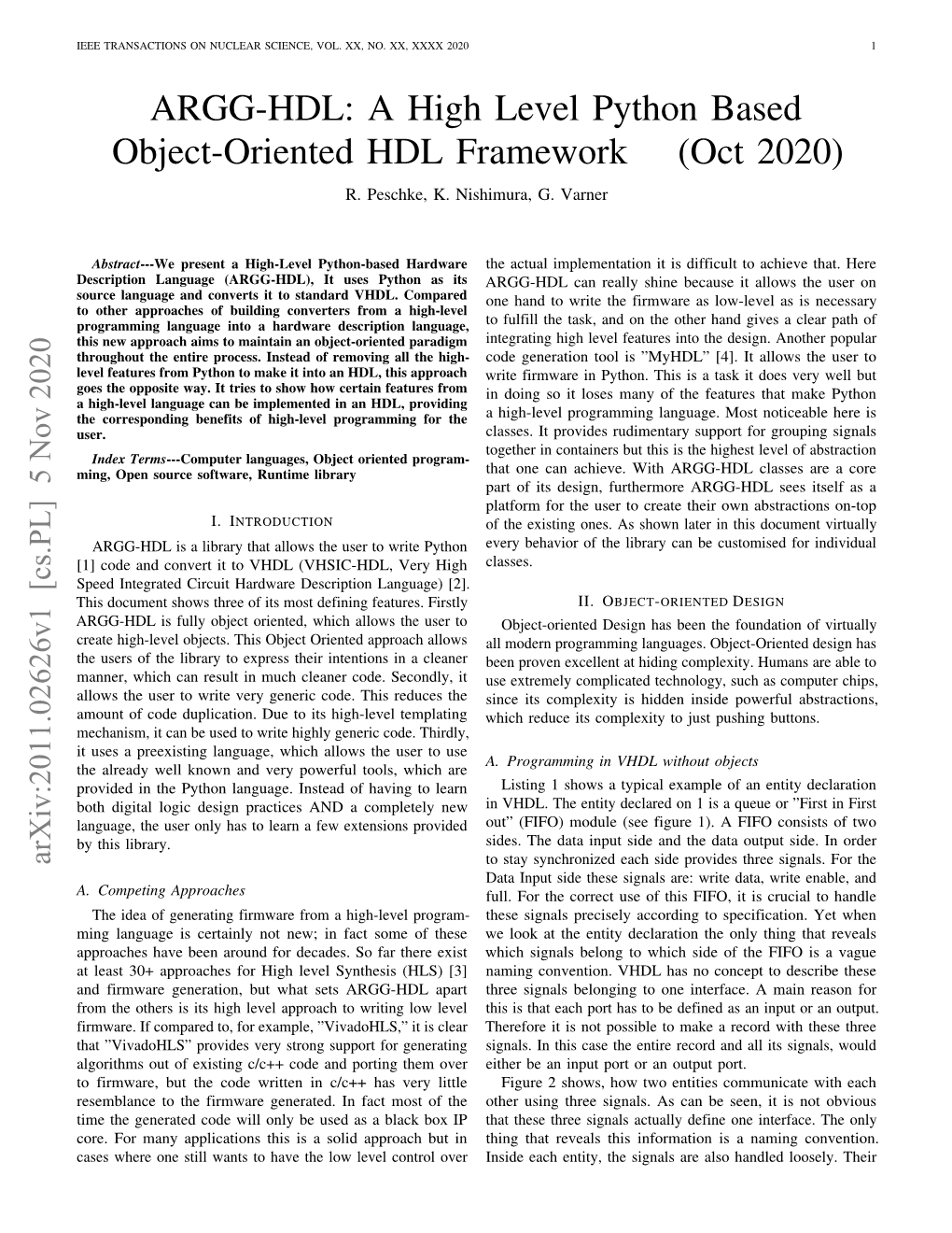 A High Level Python Based Object-Oriented HDL Framework (Oct 2020) R