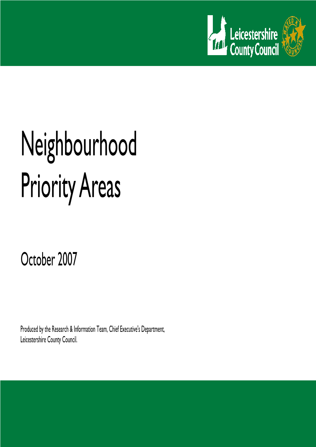 Neighbourhood Priority Areas