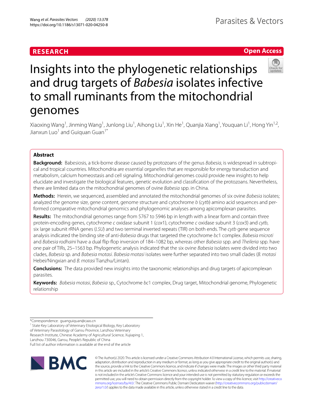 Insights Into the Phylogenetic Relationships and Drug Targets Of