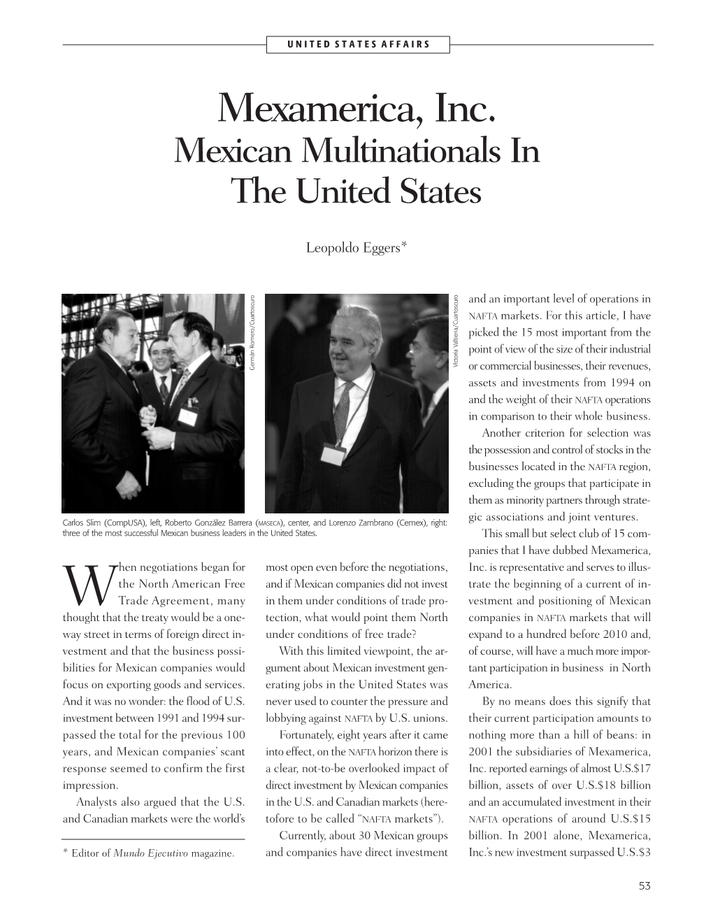 Mexamerica, Inc. Mexican Multinationals in the United States
