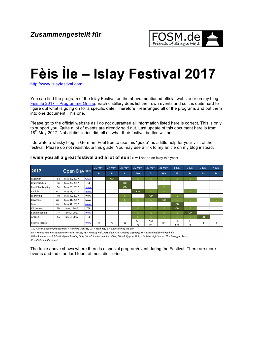 Fèis Ìle – Islay Festival 2017