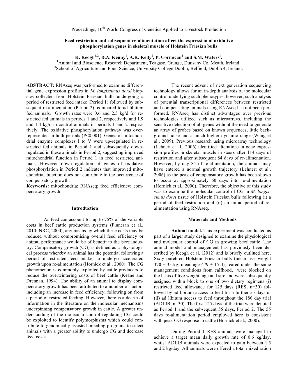 Proceedings, 10Th World Congress of Genetics Applied to Livestock Production