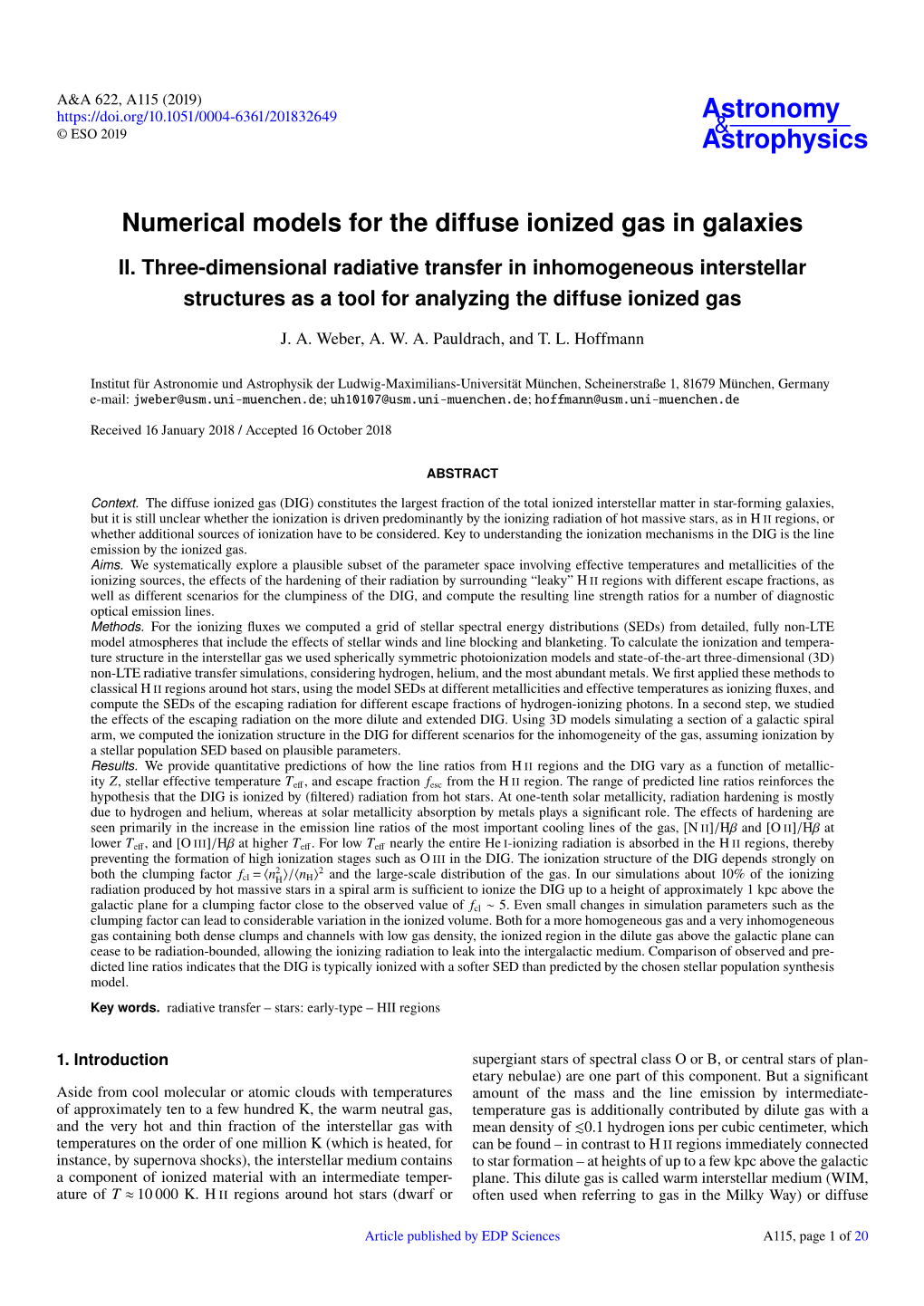 Numerical Models for the Diffuse Ionized Gas in Galaxies