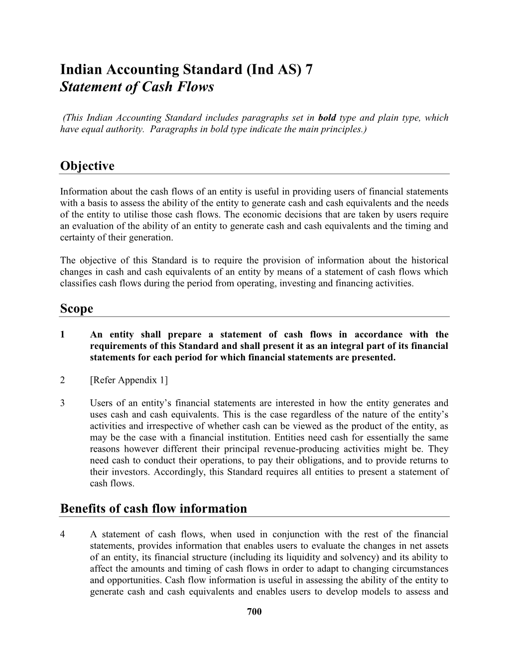 Indian Accounting Standard (Ind AS) 7 Statement of Cash Flows